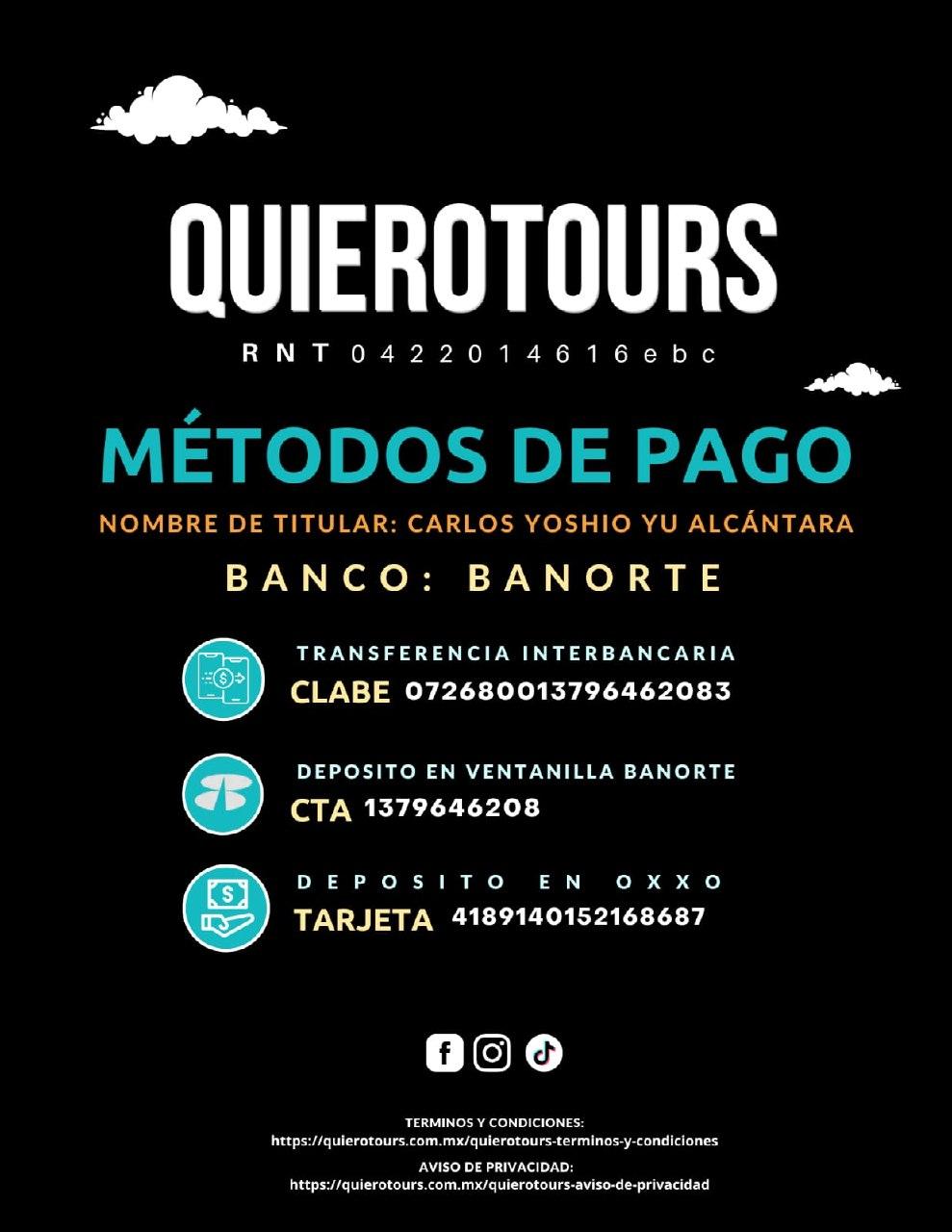 Métodos de pago Quierotours